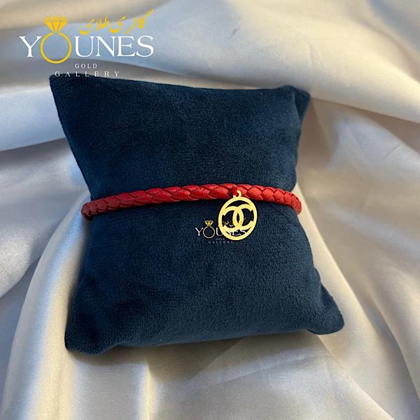 دستبند چرم گوچی طلا